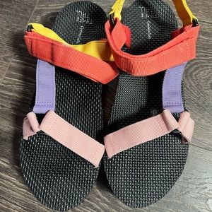 Multi colored sandals size 9
